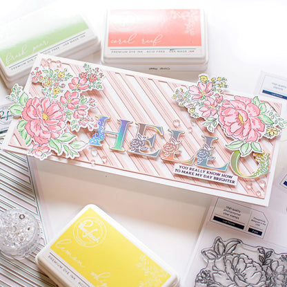 Pinkfresh Studio SLIM FANCY DIAGONAL STRIPES Essentials Crafting Dies 1pc