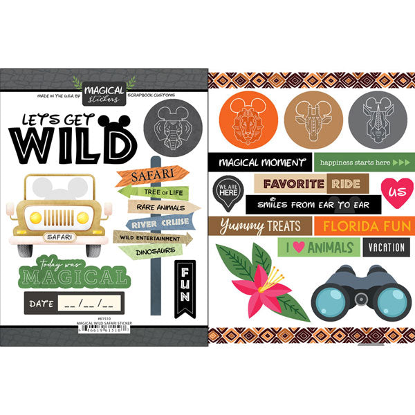 Magical WILD SAFARI Stickers 24pc