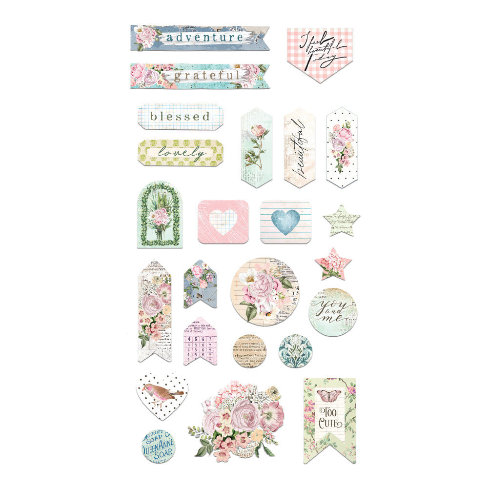 Prima THE PLANT DEPARTMENT Puffy Stickers 24pc