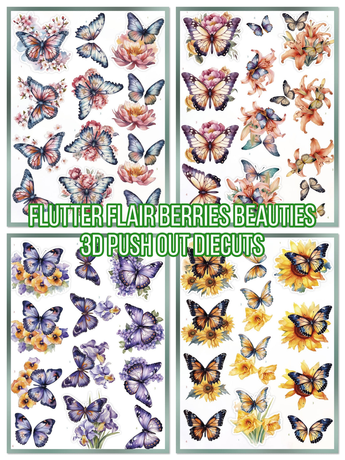 FLUTTER FLAIR Berries Beauties 3D Push Out Diecuts