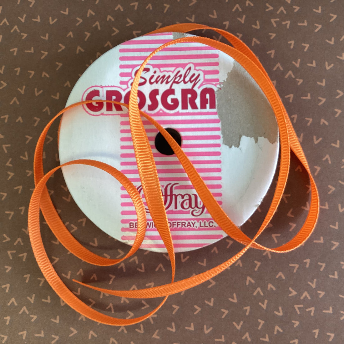 Offray ORANGE GROSGRAIN Ribbon 1/4” 1yd