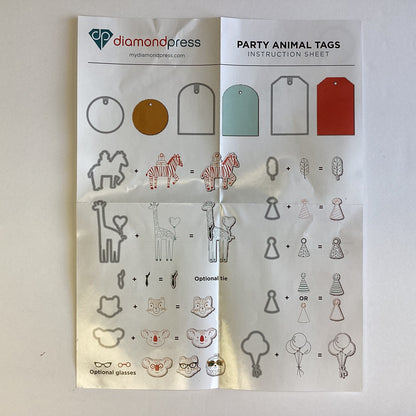 Diamond Press PARTY ANIMAL TAGS Stamp &amp; Die Set