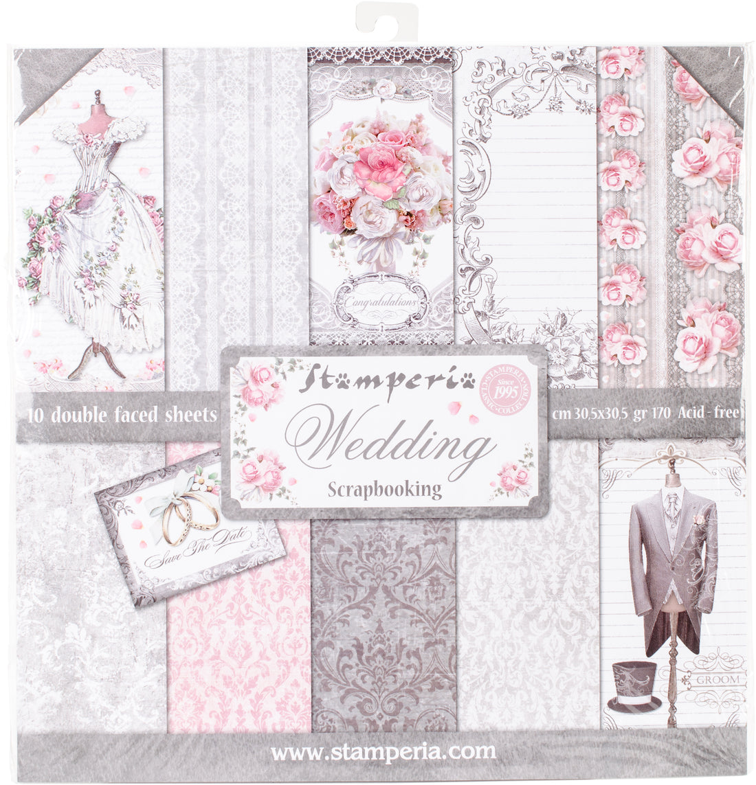 Stamperia WEDDING 12"X12" Scrapbook Paper Pack