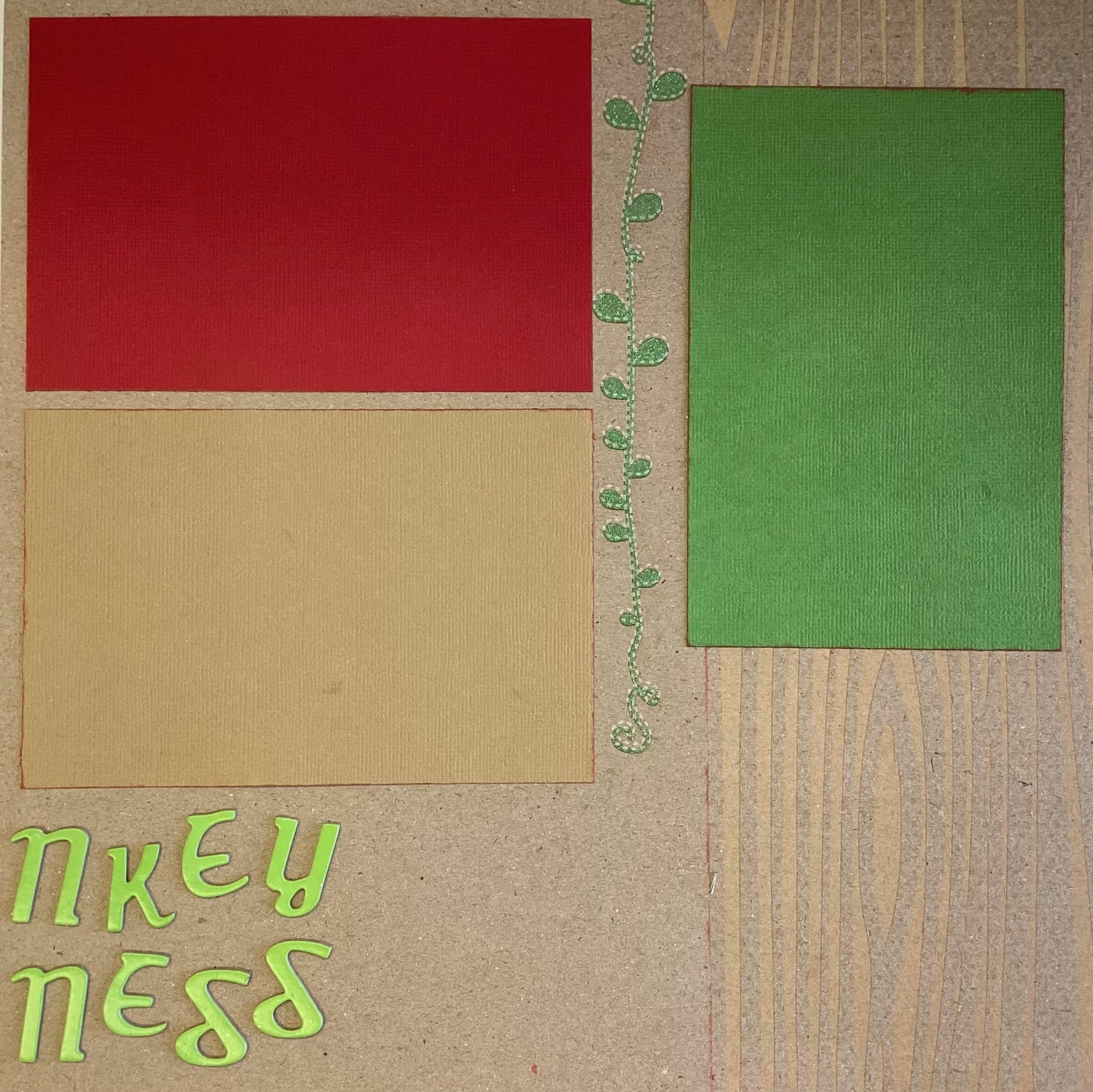 Premade MONKEY BUSINESS (2) 12”X12” Scrapbook Pages