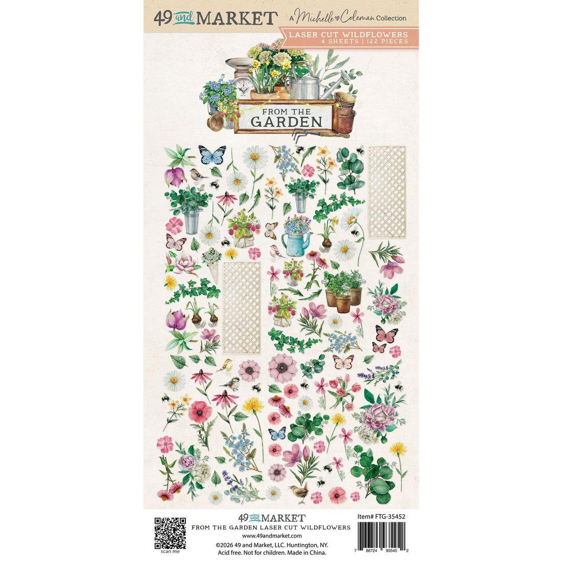 49 and Market FROM THE GARDEN Laser Cut Wildflowers 120pc