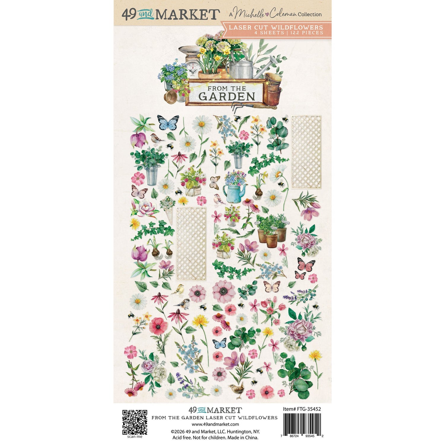49 and Market FROM THE GARDEN Laser Cut Wildflowers 120pc