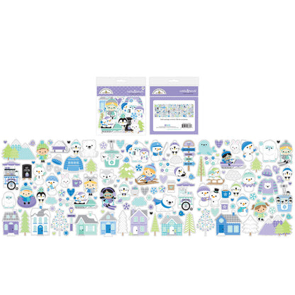 Doodlebug SNOW MUCH FUN Odds &amp; Ends Diecuts 136pc
