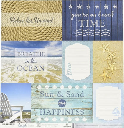 Paper House AT THE BEACH 12&quot;X12&quot; Scrapbook Sheet