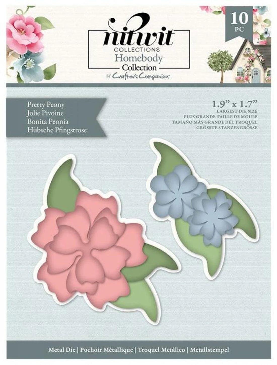 Nitwit Homebody PRETTY PEONY Metal Die 10pc