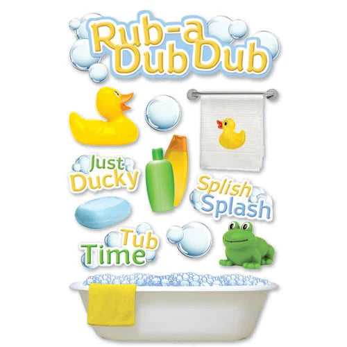 Paper House RUB A DUB DUB 3D Stickers 12pc