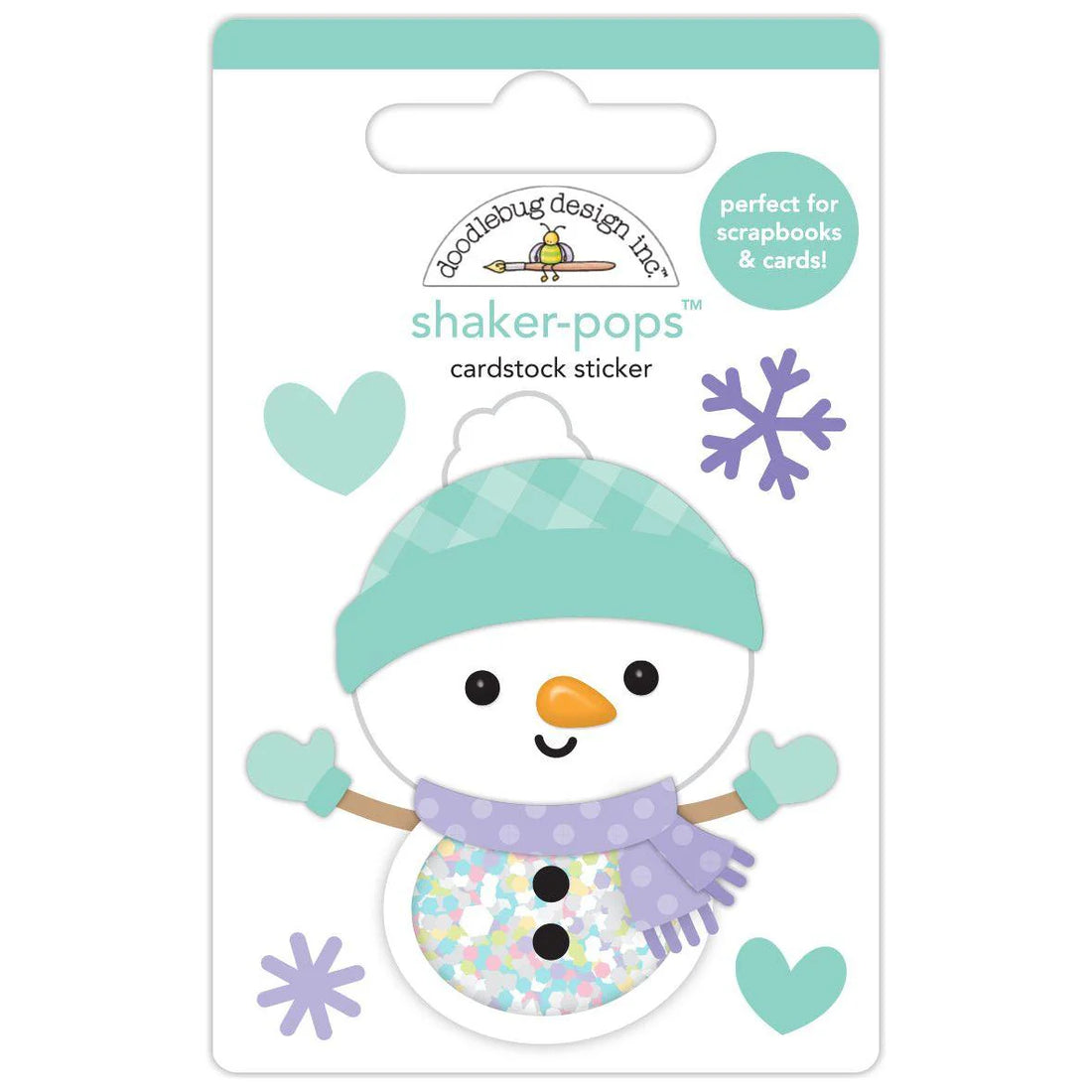 Doodlebug Shaker-Pops Snow Much Fun SNOW MUCH LOVE 3D Stickers