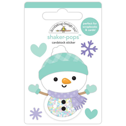 Doodlebug Shaker-Pops Snow Much Fun SNOW MUCH LOVE 3D Stickers