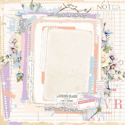 49 and Market The Looking Glass FAIRY HOLLOW 12X12 Scrapbook Paper