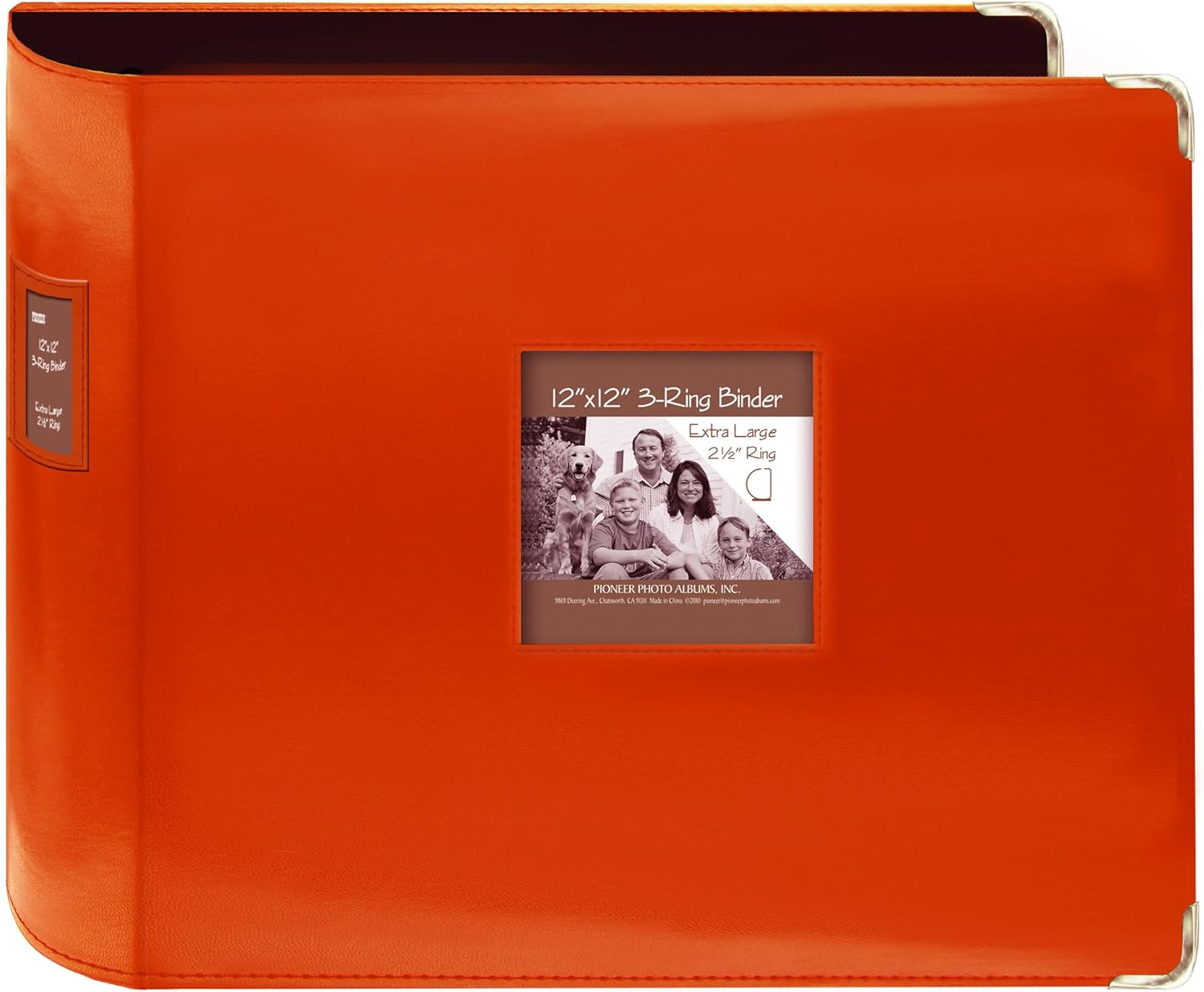 Pioneer Sewn Frame Leatherette BRIGHT ORANGE 3-Ring 12&quot;X12&quot; Memory Scrapbook Album