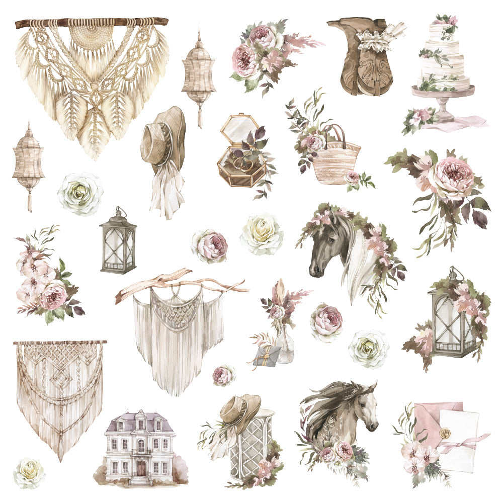 Prima BOHEMIAN HEART Ephemera 56pc