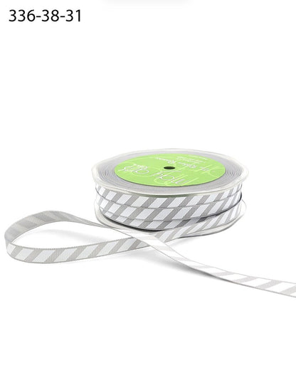 May Arts 3/8” DIAGONAL STRIPE Ribbon 1 yard yd