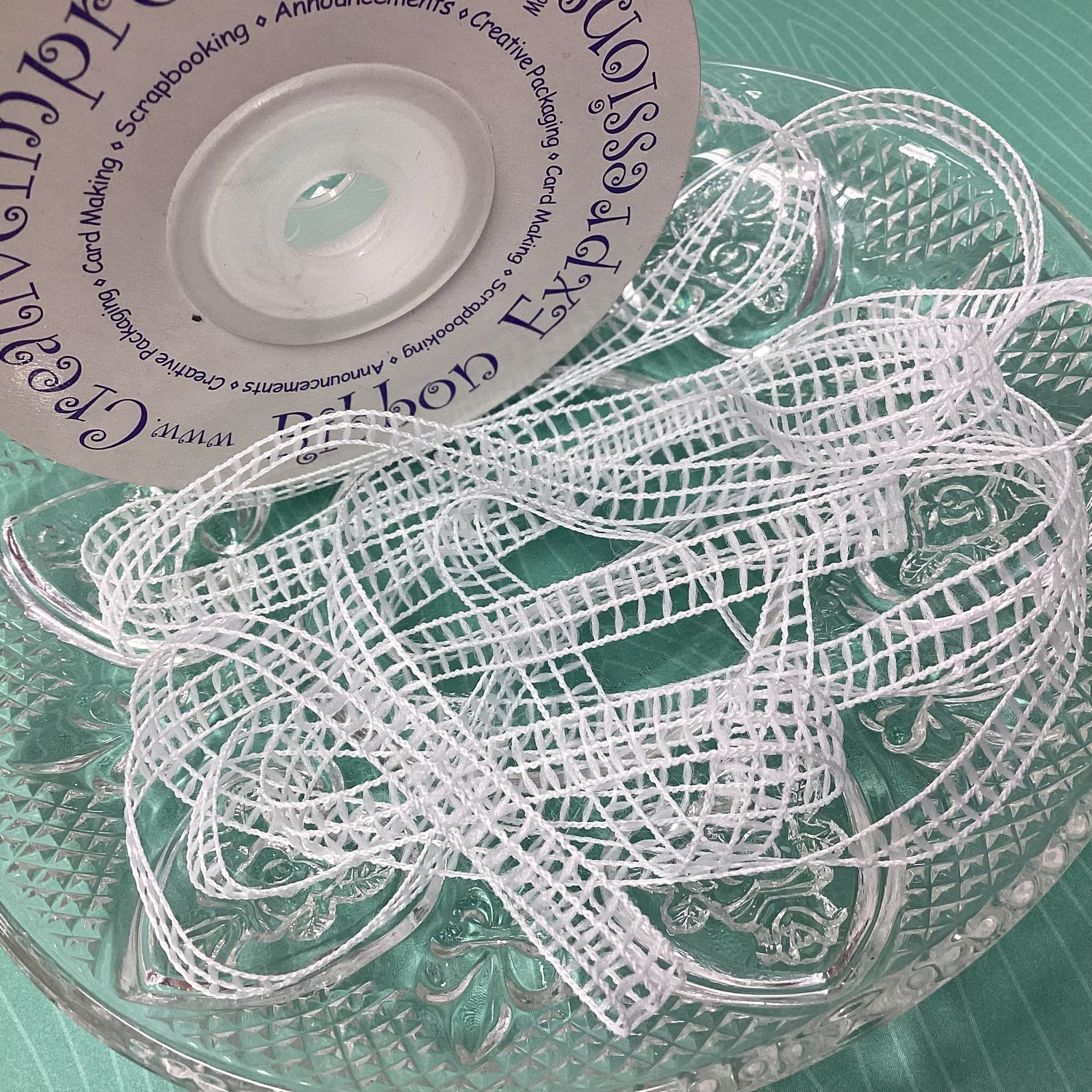 Creative Impressions 1/4” GRID RIBBON Trim 1 yard yd
