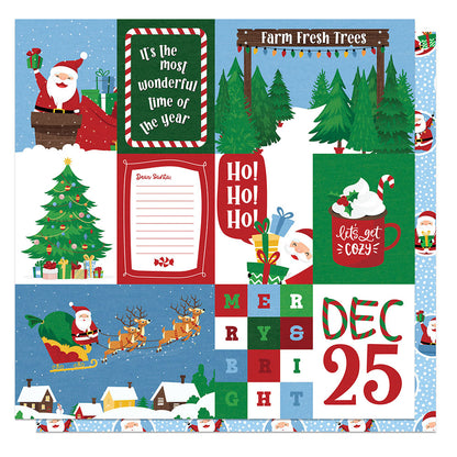 Photoplay Santa Please Stop Here TEAM SANTA 12X12 Scrapbook Paper