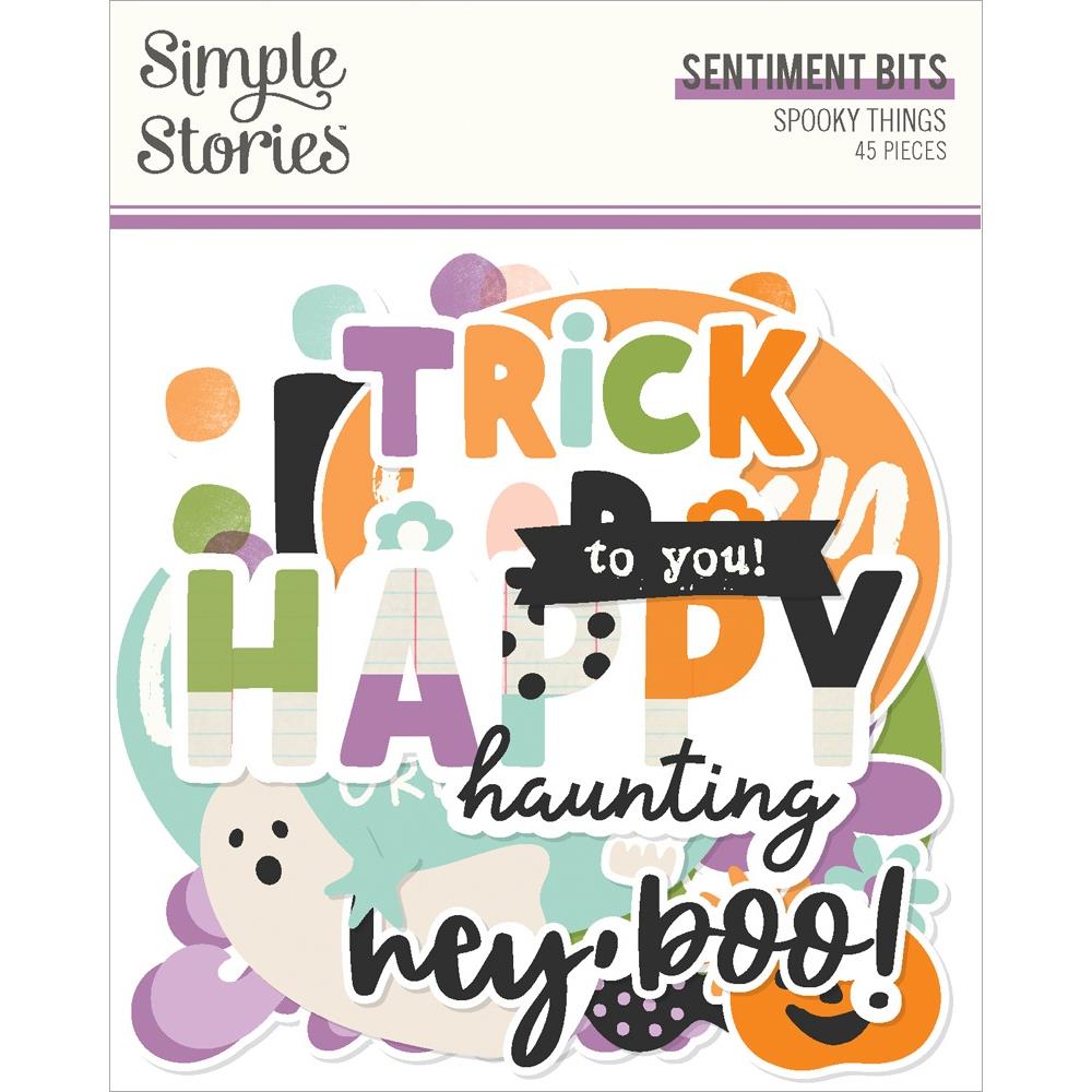 Simple Stories SPOOKY THINGS SENTIMENT BITS Diecuts