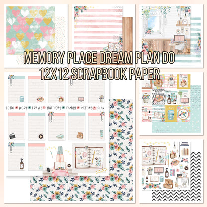 Memory Place DREAM PLAN DO 12X12 Scrapbook Paper