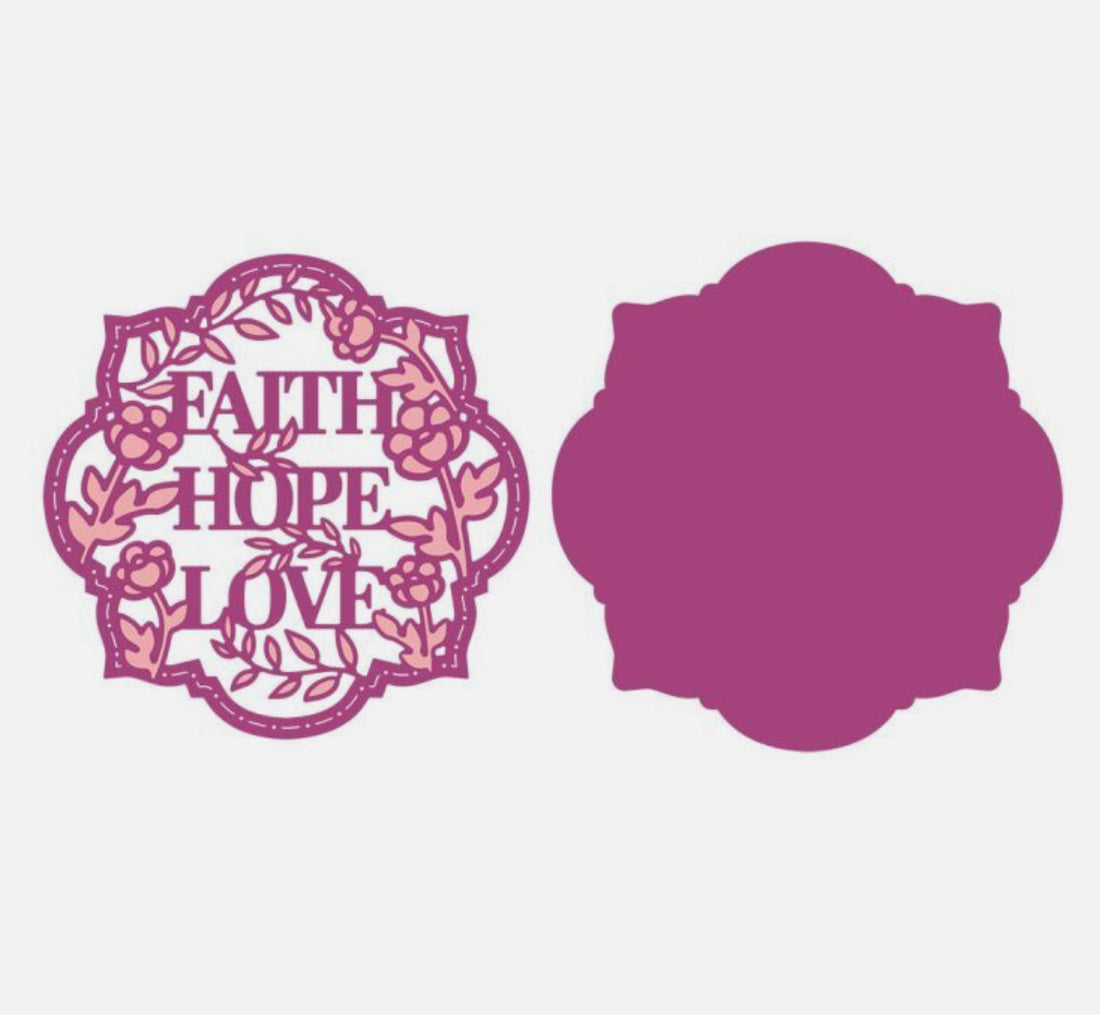Gemini Expressions FAITH HOPE LOVE Metal Cutting Die 2pc