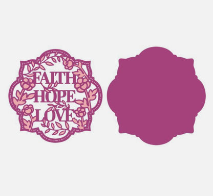 Gemini Expressions FAITH HOPE LOVE Metal Cutting Die 2pc