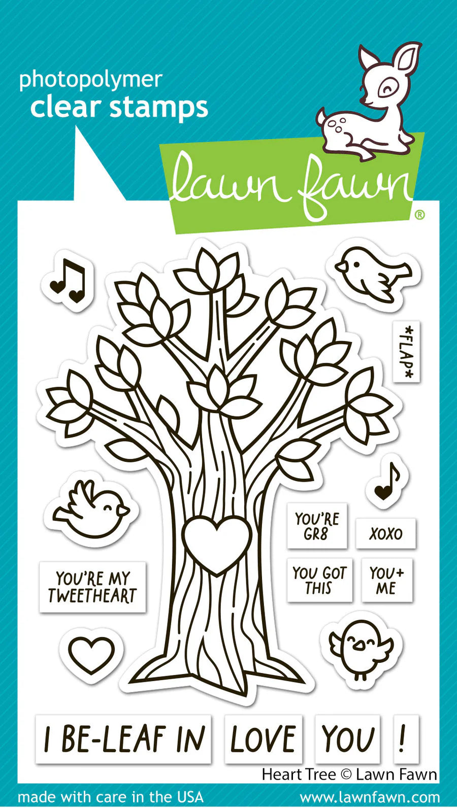 Lawn Fawn HEART TREE Stamp &amp; Die Set