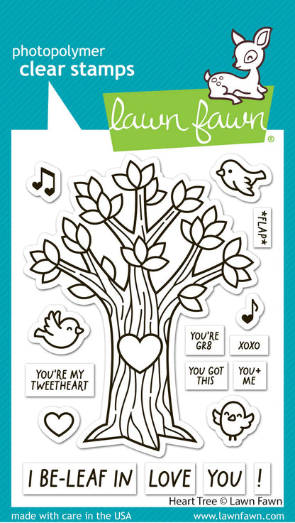Lawn Fawn HEART TREE Stamp &amp; Die Set