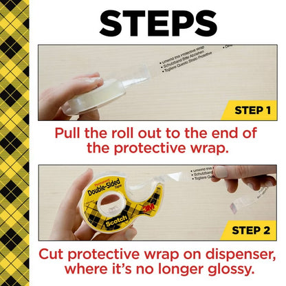 Scotch Permanent DOUBLE-SIDED Tape 0.5” X 450”