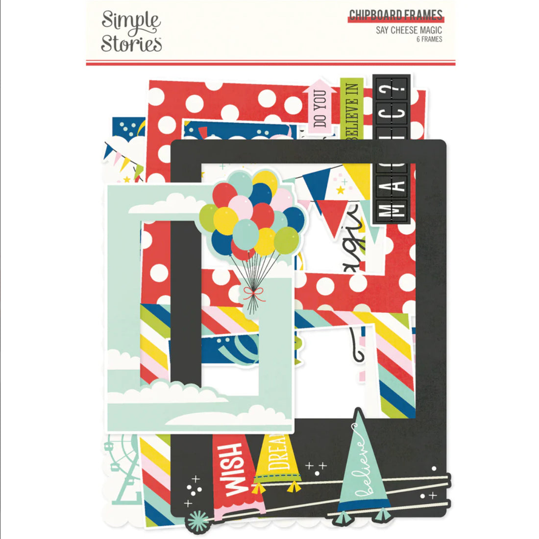 Simple Stories SAY CHEESE MAGIC Chipboard Frames 6pc
