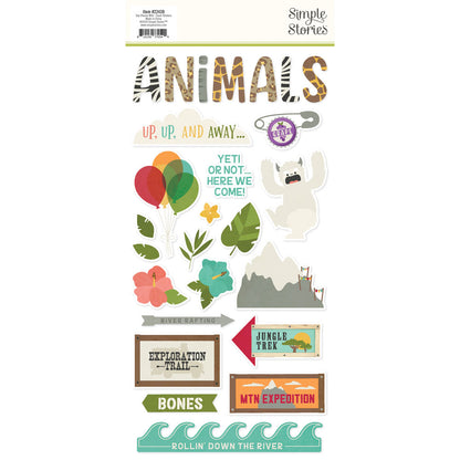 Simple Stories SAY CHEESE WILD Foam Stickers 44pc