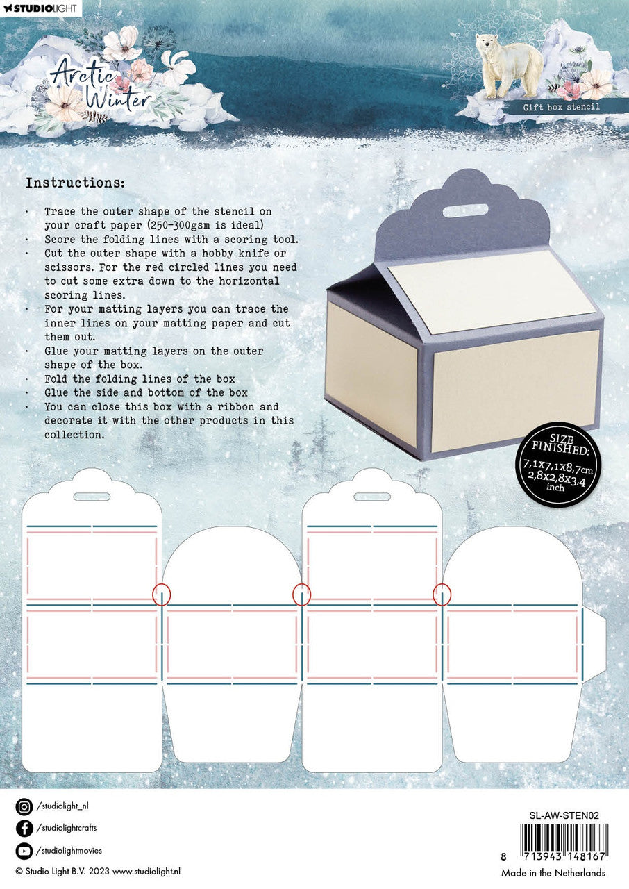 Studio Light GIFTBOX STENCIL Arctic Winter