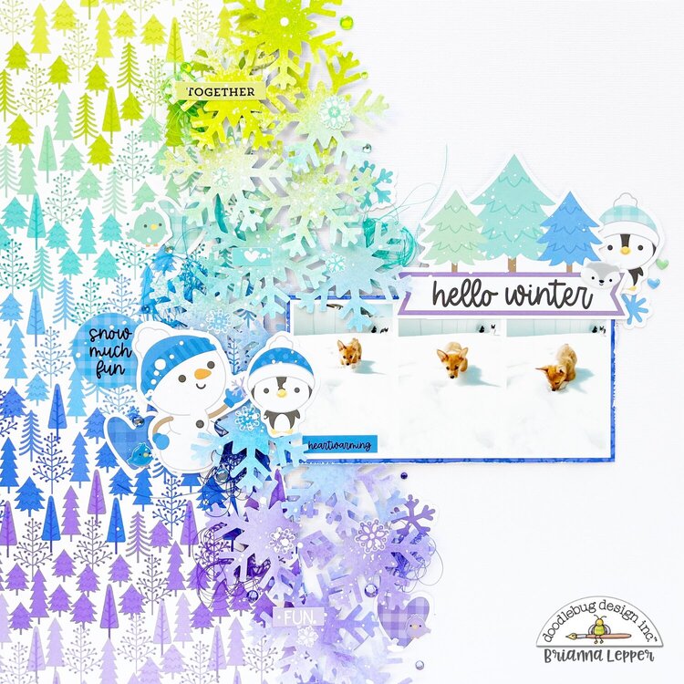 Doodlebug SNOW MUCH FUN Odds &amp; Ends Diecuts 136pc