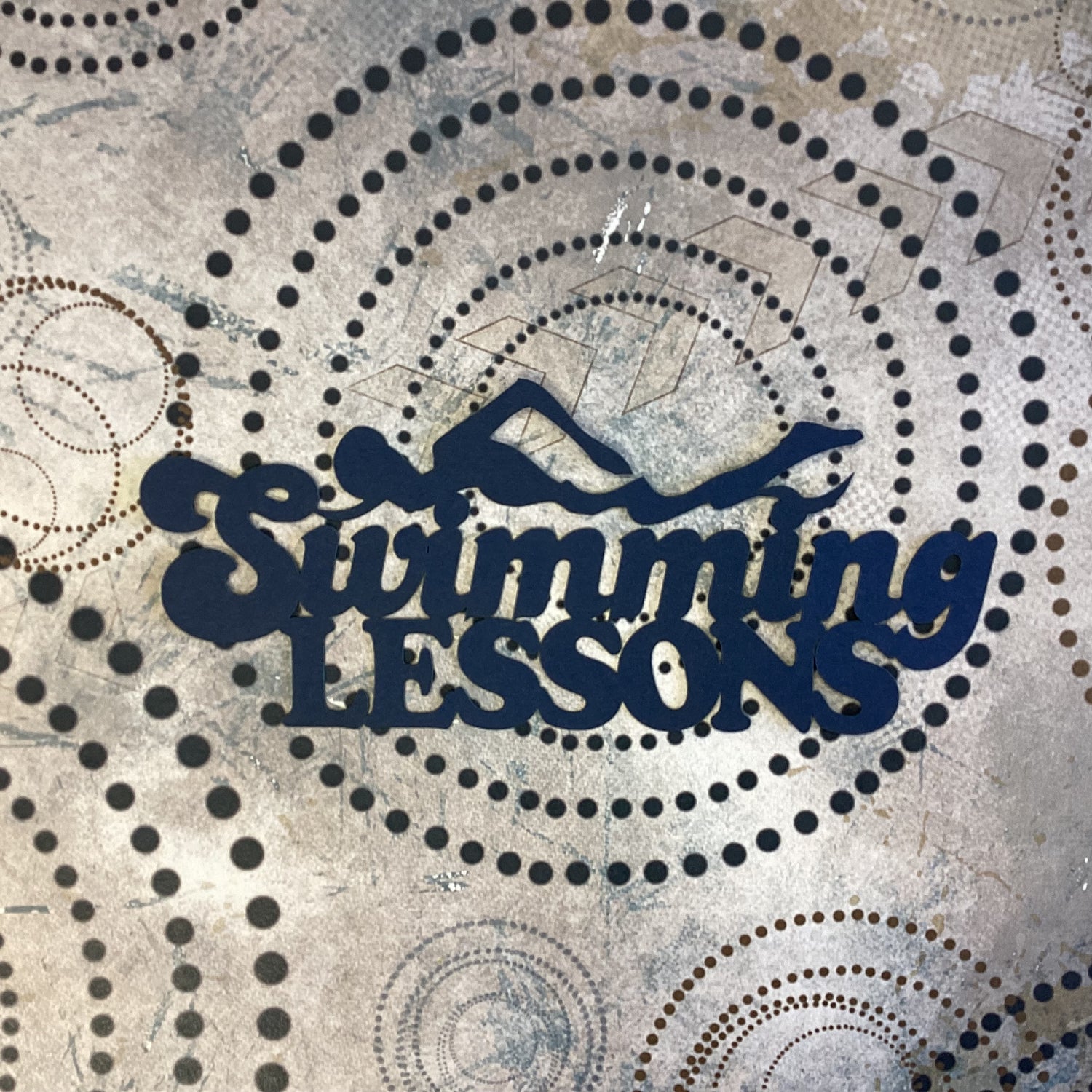 SWIMMING LESSONS Title Laser Scrapbook Die Cut