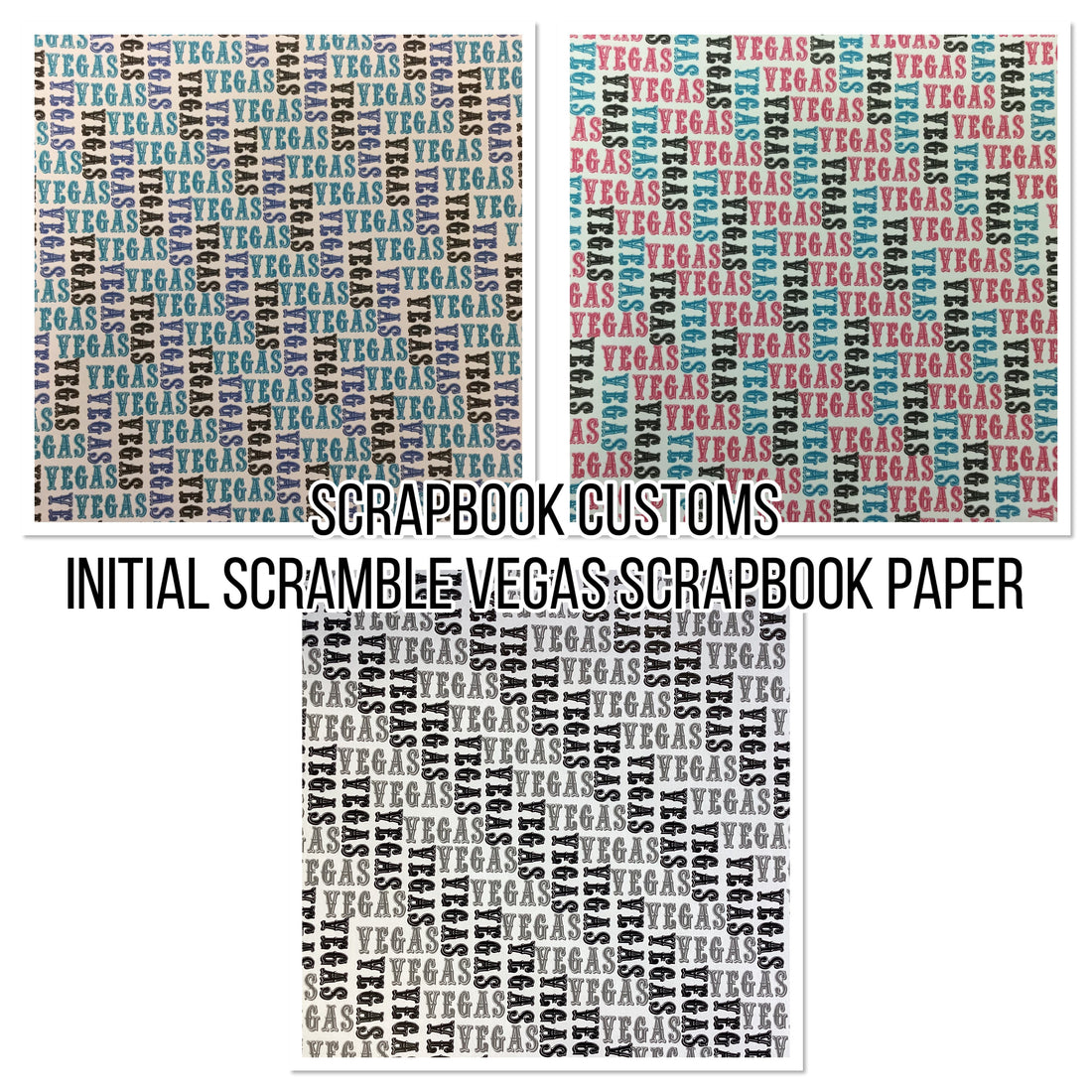 Initial Scramble VEGAS 12X12 Scrapbook Paper