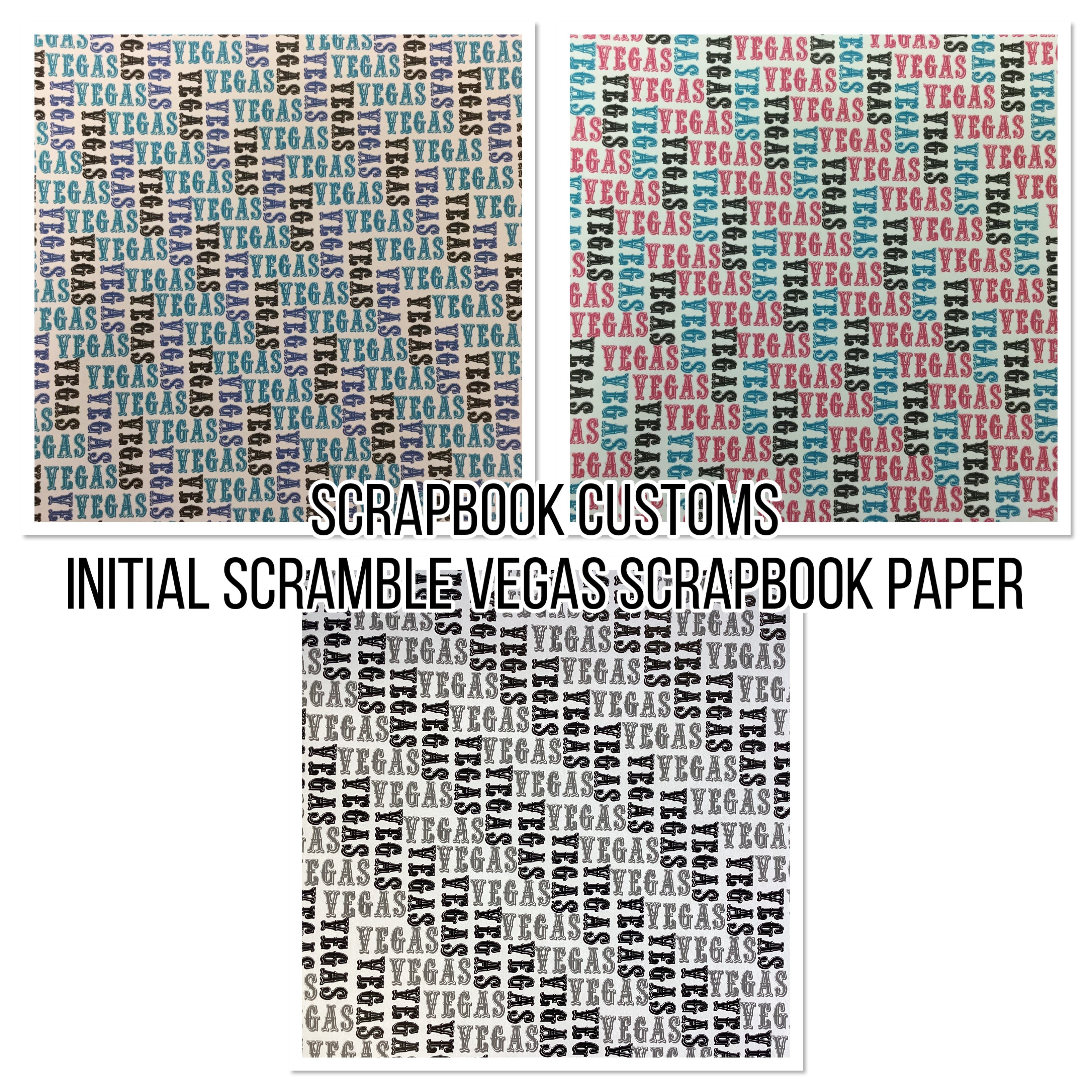 Initial Scramble VEGAS 12X12 Scrapbook Paper