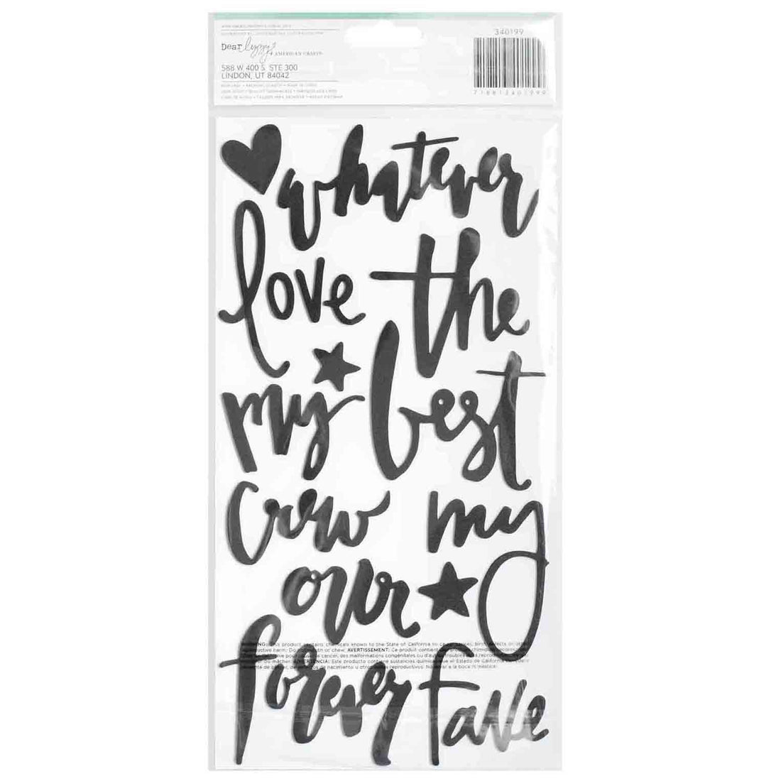 Thickers Dear Lizzy SNAPSHOTS Foam Phrase Stickers