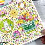 Doodlebug Bunny Hop MAY FLOWERS 12x12 Scrapbook Paper