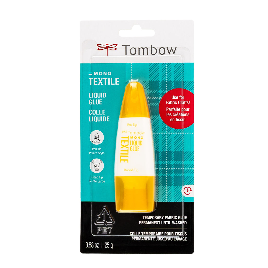 Tombow Mono 0.88oz TEXTILE LIQUID GLUE Dual Tip Fabric Adhesive
