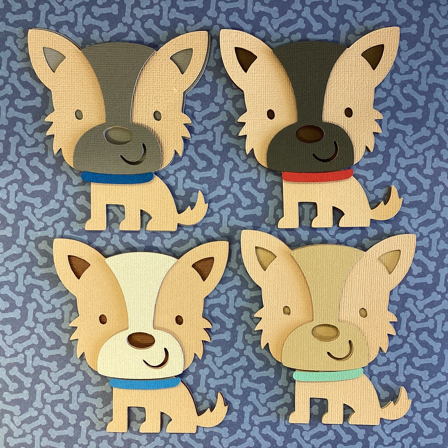 Diecut TERRIER PUPPY Dog 3D Die Cut Embellishment 4”