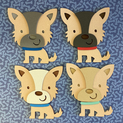 Diecut TERRIER PUPPY Dog 3D Die Cut Embellishment 4”