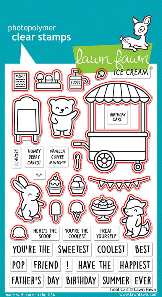 Lawn Fawn TREAT CART Clear Stamps and Die SET