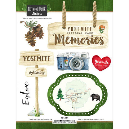 National Park YOSEMITE Stickers 18pc Scrapbook Customs