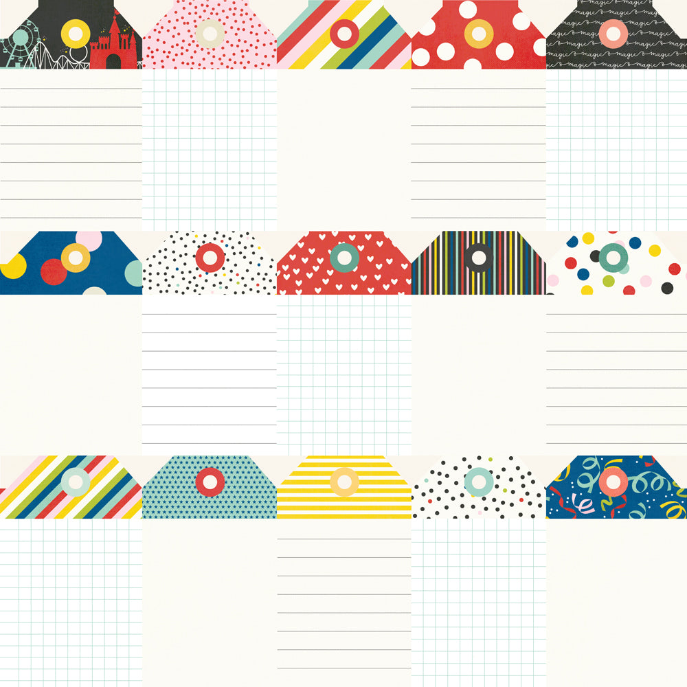 Simple Stories Say Cheese MAGIC TAG ELEMENTS 12”X12” Scrapbook Paper