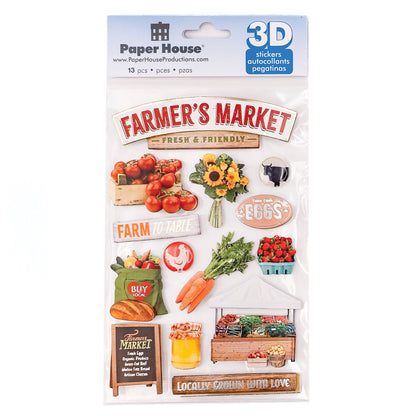Paper House FARMERS MARKET 3D Scrapbook Sticker