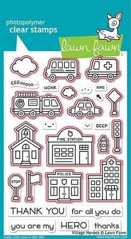 Lawn Fawn VILLAGE HEROES Stamp &amp; Die Set