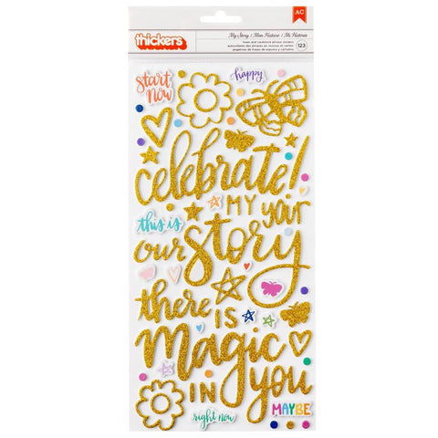 Shimelle Thickers MY STORY Glitter Foam Phrase Stickers