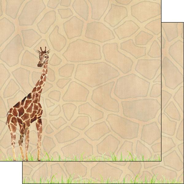 Scrapbook Customs SAFARI GIRAFFE 12&quot;X12&quot; Scrapbook Paper