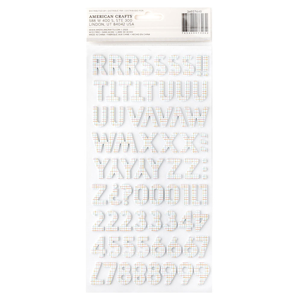 Thickers Pebbles COOL BOY Alpha Foam Letter Stickers