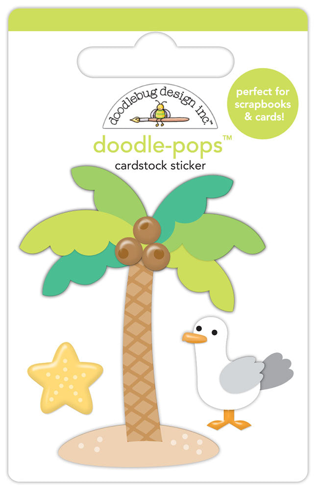 Doodlebug Doodle-Pops Summer Fun PALM BEACH 3D Stickers